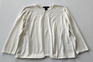 The Limited Cream Cardigan Cami Matching Set Y2K Embroidered Delicate Floral - M